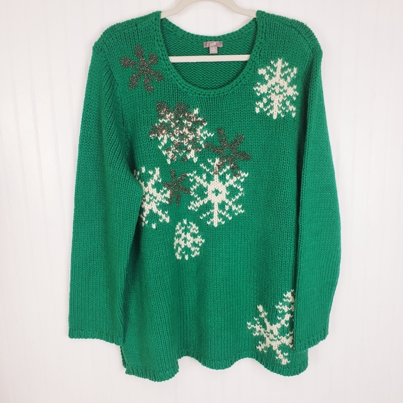 Sleeve Snowflake Sweater 